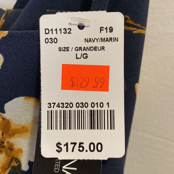 NWT Le Chateau Navy Floral Calf-length Dress - size L - Picture 5 of 5